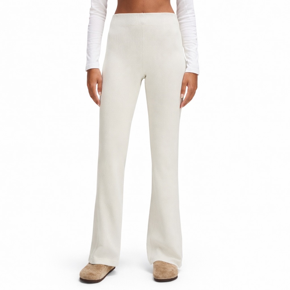 Lululemon 14 33” Brushed Softstreme Ribbed 0397 Zip Flared Pant wide leg